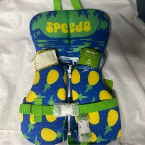 Speedo Blue and Green Infant Life Vest with Pineapple Print